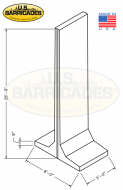 Concrete T-Wall Barrier Panel 25' x 5'
